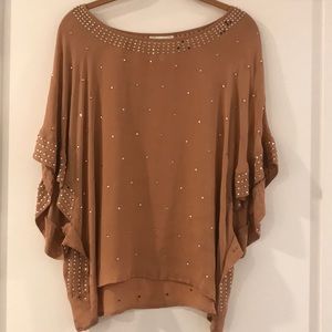 Scoop NYC loose silk blouse